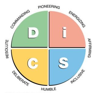 DiSC 363 for Leaders model - pioneering energising affirming inclusive humble deliberate resolute commanding
